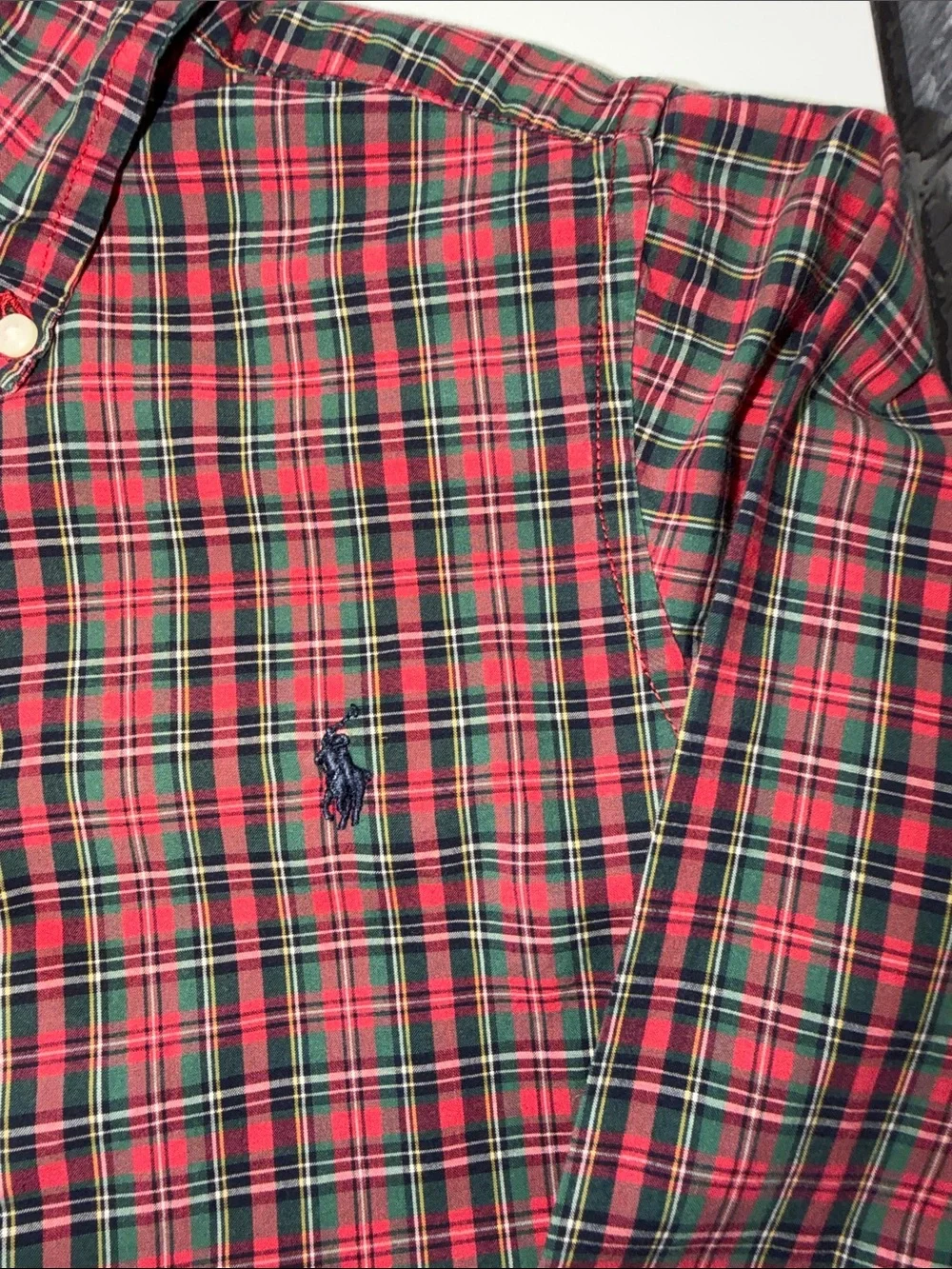 Ralph Lauren Red & Green Plaid Button-Down Shirt